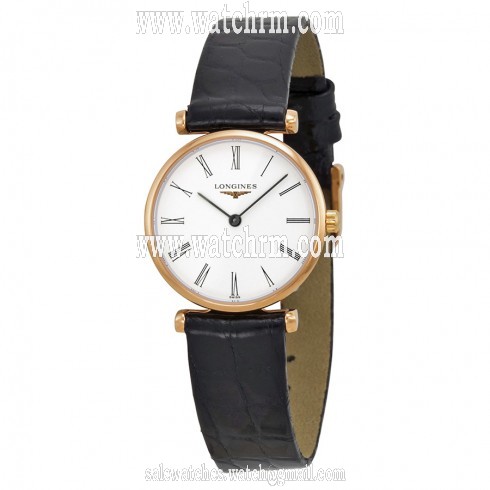 Longines La Grande Classique White Dial Black Leather Ladies Watch L42091912