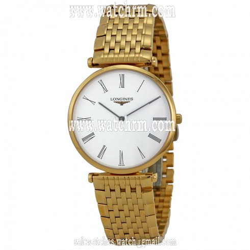 Longines La Grande Classique White Dial Yellow Gold Plated Unisex Watch L4.709.2.11.8