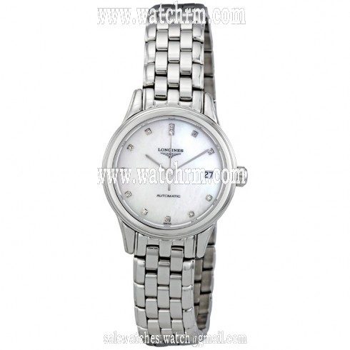 Longines Les Grandes Classiques Flagship Mother of Pearl Diamond Dial Automatic Ladies Watch L4.274.4.87.6