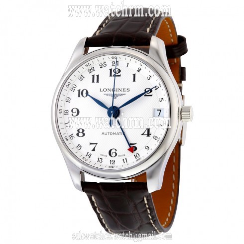 Longines Master Collection Automatic GMT Silver Dial Brown Leather Men's Watch L2.718.4.70.3