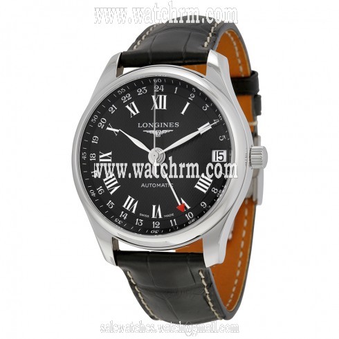 Longines Master Collection GMT Automatic Black Dial Black Leather Men's Watch L2.718.4.50.7