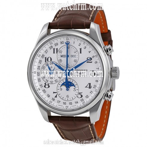 Longines Master Collection Automatic Chronograph Silver Dial Brown Leather Men's Watch L27734783