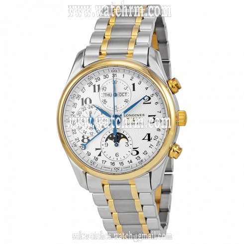 Longines Master Collection Chronograph White Dial Steel and 18k Yellow Gold Men's Watch L26735787