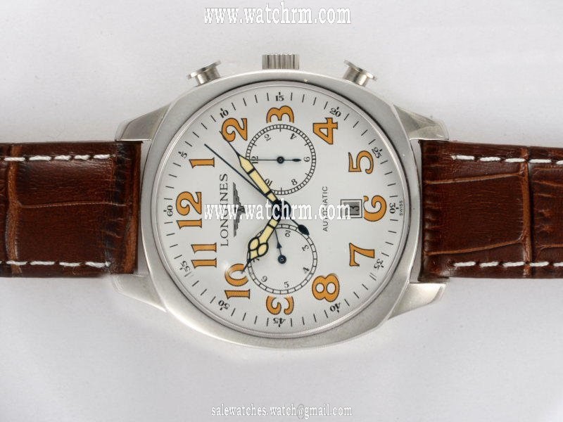 Longines Master Collection L2.629.4.78.3 Round Brown Crocodile Leather Strap Midsize Watch