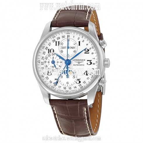 Longines Masters Automatic Chronograph White Dial Brown Leather Men's Watch L26734785