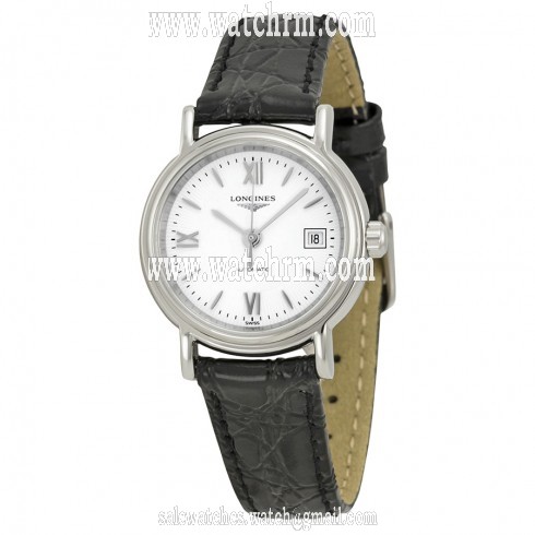 Longines Presence White Dial Black Leather Ladies Watch L43214152