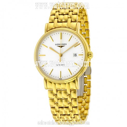 Longines Presence White Dial Yellow Gold PVD Steel Men's Watch L49212128