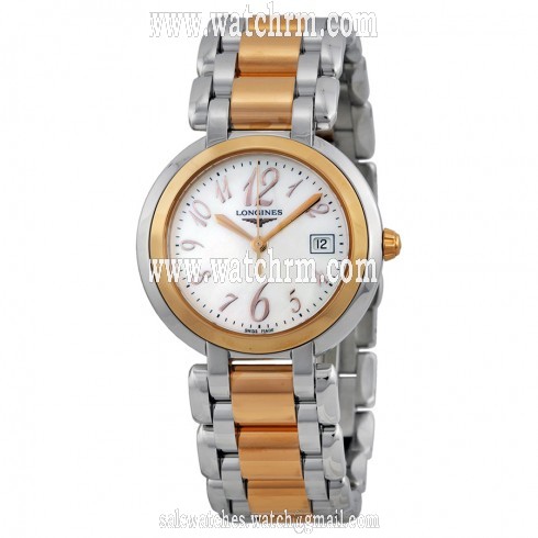 Longines Prima Luna Mother of Pearl Dial Steel and Rose Gold Ladies Watch L81125836