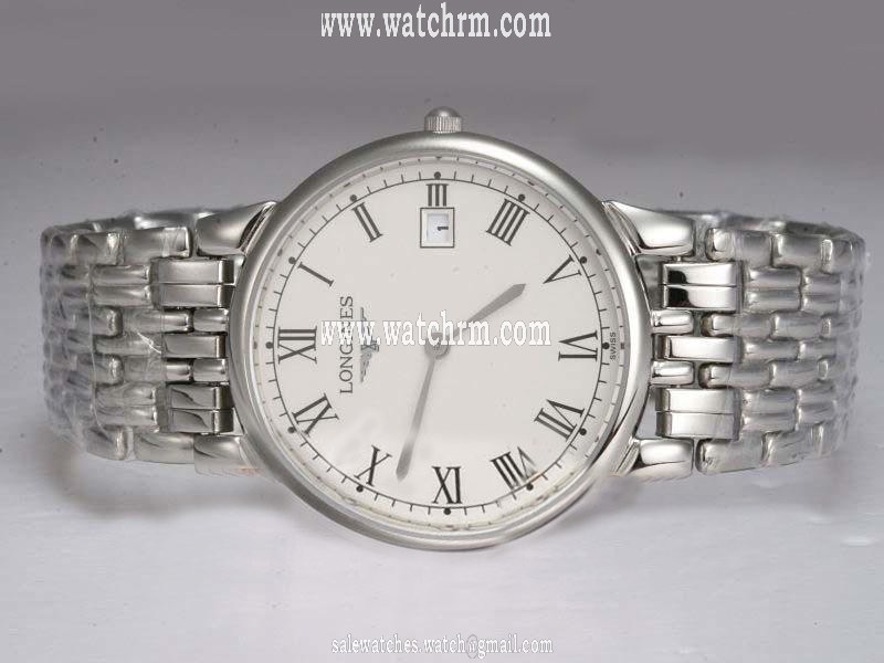 Longines PrimaLuna L8.114.4.71.6 Round Quartz White Dial Watch