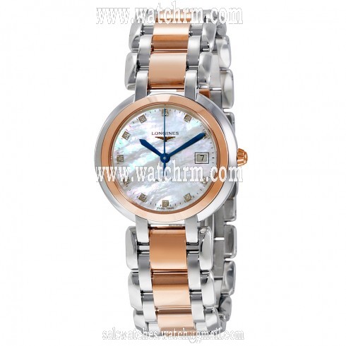 Longines Primaluna Mother of Pearl DialStainless Steel 18kt Rose Gold Ladies Watch L8.113.5.87.6