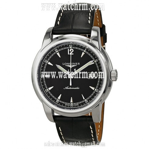 Longines Saint-Imier Automatic Black Dial Stainless Steel Black Leather Men's Watch L2.766.4.59.3
