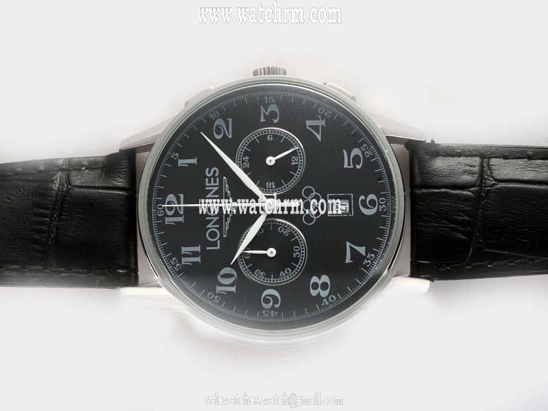 Longines Spirit L2.705.4.53.6 34x24mm Quartz Black Dial Watch