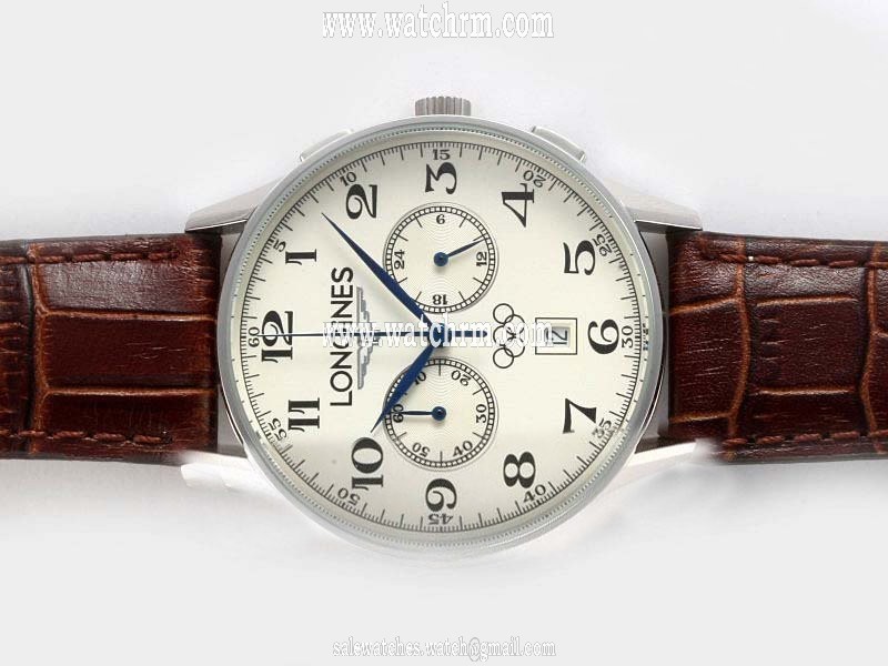 Longines Spirit L2.705.4.53.6 Stainless Steel Case Midsize Stainless Steel Bezel Watch