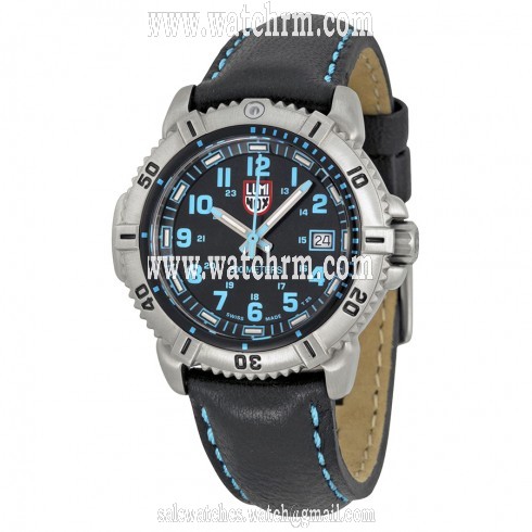 Luminox Colormark Black Dial Steel Black Leather Ladies Watch A.7253
