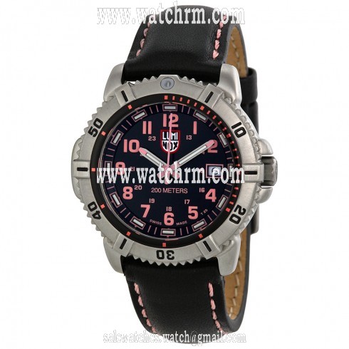 Luminox Navy Seal Colormark Black Dial Black Leather Strap Men's Watch A.7261