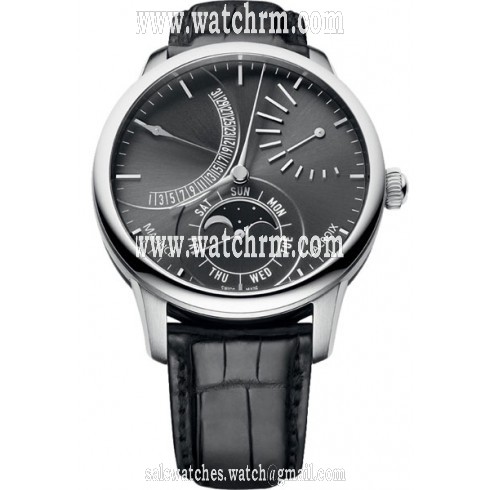 Maurice Lacroix Black Dial Black Leather Automatic Men's Watch MP6528-SS001-330