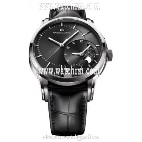 Maurice Lacroix Decentrique GMT Black Dial Black Leather Men's Watch PT6118-SS001-331