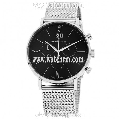 Maurice Lacroix Eliros Chronograph Black Dial Stainless Steel Men's Watch EL1088-SS002-310