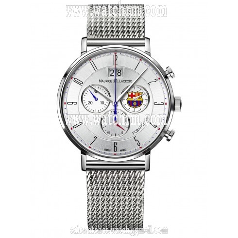 Maurice Lacroix Eliros Chronograph  Silver Dial Stainless Steel Men's Quartz Watch EL1088-SS002-120