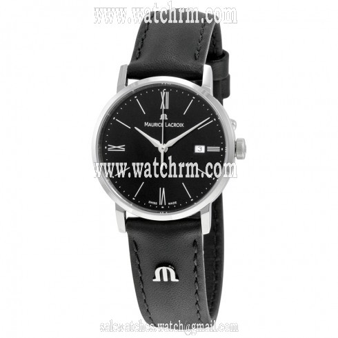 Maurice Lacroix Eliros Date Black Dial Black Leather Strap Ladies Quartz Watch El1084-ss001-310
