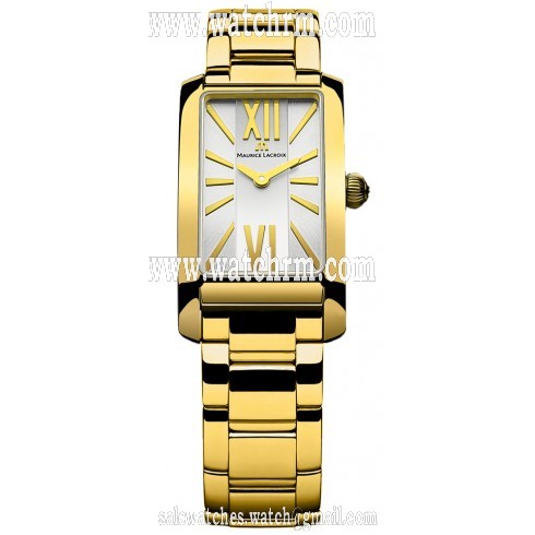 Maurice Lacroix Fabia Silver Dial Gold Plated Stainless Steel Ladies Watch FA2164-PVY06-112