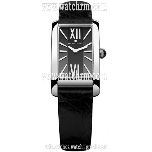 Maurice Lacroix Fiaba Black Dial Black Alligator-Crocodile Leather Ladies Quartz Watch FA2164-SS001-310