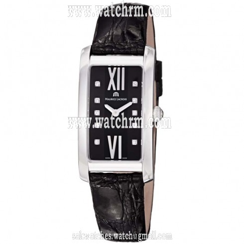 Maurice Lacroix Fiaba Black Dial Black Alligator-Crocodile Leather  Ladies Quartz Watch FA2164-SS001-350