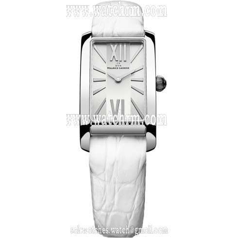 Maurice Lacroix Fiaba Silver Dial White Leather Stainless Steel Ladies Quartz Watch FA2164-SS001-113