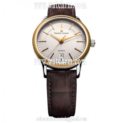 Maurice Lacroix Les Classiques Automatic Date Silver Dial Brown Leather Automatic Men's Watch LC6017-YS101-130
