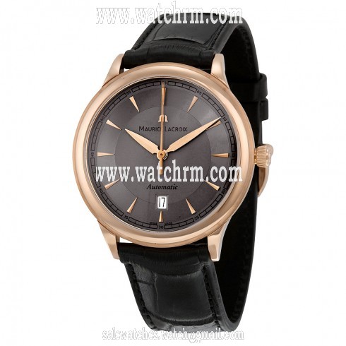 Maurice Lacroix Les Classiques  Automatic Grey Dial Black Leather Men's Watch LC6008-PG101-230