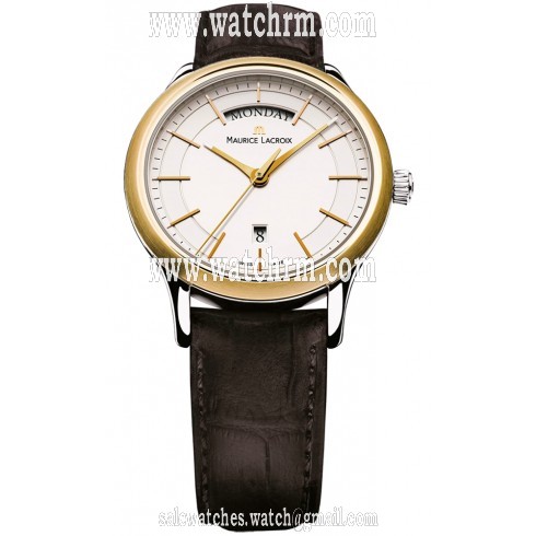 Maurice Lacroix Les Classiques Brown Leather Gold-Tone Stainless Steel Ladies Quartz Watch LC1007-PVY11-130