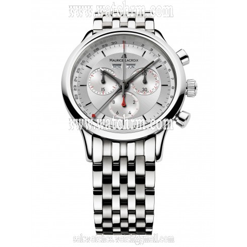 Maurice Lacroix Les Classiques Chronographe Silver Dial Men's Stainless Steel Quartz Watch LC1228-SS002-131