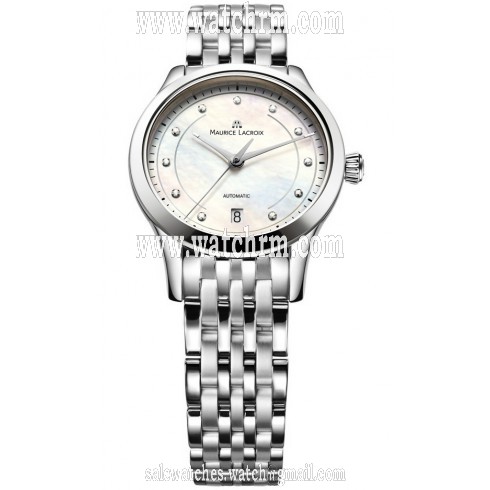 Maurice Lacroix Les Classiques Date Midsize Mother Of Pearl Dial Ladies Automatic Watch LC6016-SS002-170