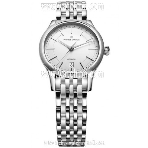 Maurice Lacroix Les Classiques Date Midsize Silver Dial Stainless Steel Ladies Automatic Watch LC6016-SS002-130