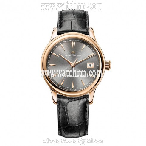 Maurice Lacroix Les Classiques Grey Dial Black Alligator Leather Automatic Unisex Watch LC6037-PG101-330