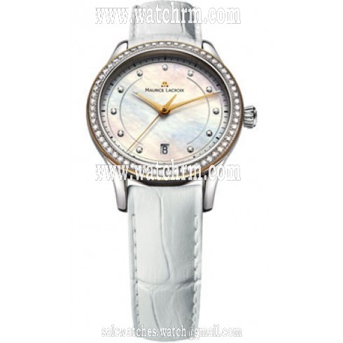 Maurice Lacroix Les Classiques Mother Of Pearl Dial White Calfskin Leather Ladies Quartz Watch LC1026-PVY21-170