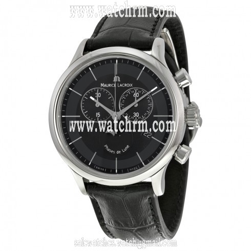 Maurice Lacroix Les Classiques Phase de Lune Black Dial Chronograph Men's Watch LC1148-SS001-331