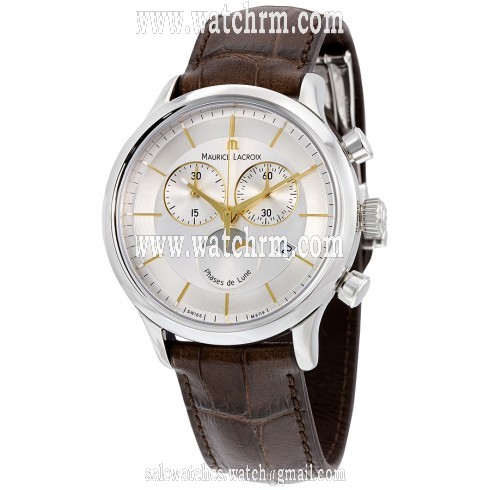 Maurice Lacroix Les Classiques Phase de Lune Silver Dial Chronograph Men's Watch LC1148-SS001-132