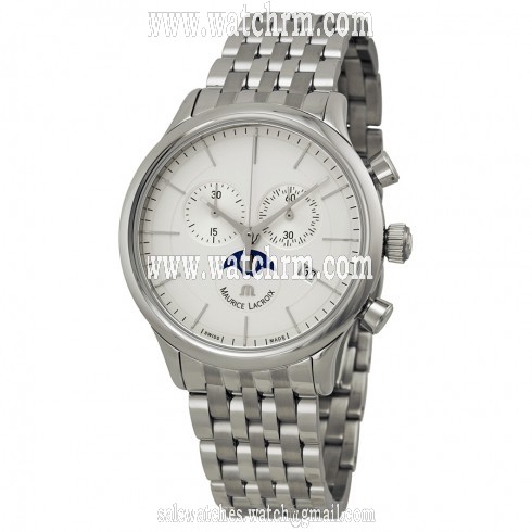 Maurice Lacroix Les Classiques Phase de Lune Silver Dial Chronograph Men's Watch LC1148-SS002-130