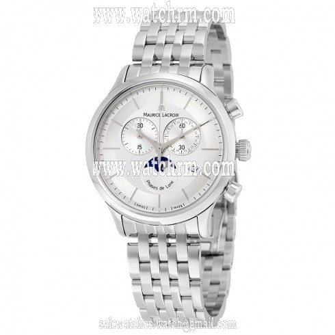 Maurice  Lacroix Les Classiques Phase de Lune Silver Dial Chronograph Men's Watch LC1148-SS002-131