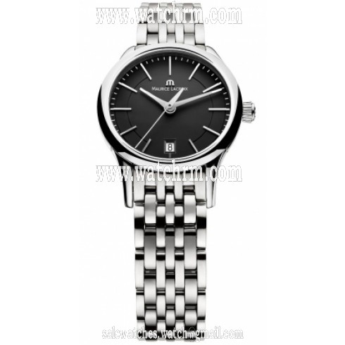 Maurice Lacroix Les Classiques Quartz Black Dial Stainless Steel Ladies Quartz Watch LC1113-SS002-330