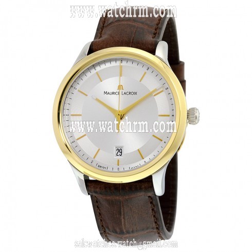 Maurice Lacroix Les Classiques Quartz Date Silver Dial Brown Leather Men's Quartz Watch LC1237-PVY11-130