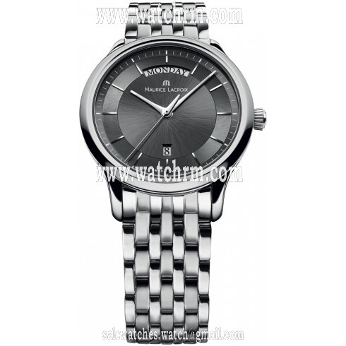 Maurice Lacroix Les Classiques Quartz Day Date Black Dial Stainless Steel Men's Quartz Watch LC1227-SS002-330