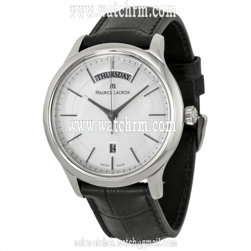 Maurice Lacroix Les Classiques Silver Dial Black Leather Men's Watch LC1007-SS001-130