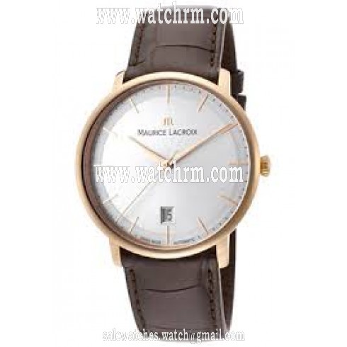 Maurice Lacroix Les Classiques Tradition White Dial Brown Alligator Leather Men's Automatic WatchLC6007-PG101-130