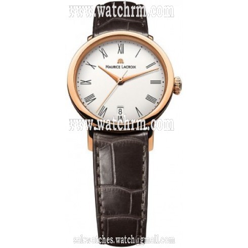 Maurice Lacroix Les Classiques White Dial Brown Leather Strap Ladies Automatic Watch LC6013-PG101-110