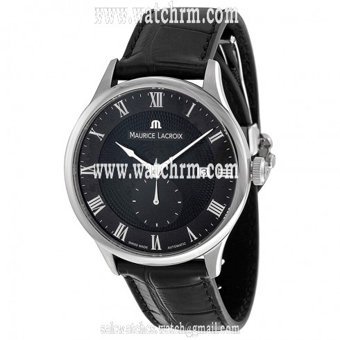Maurice Lacroix Masterpiece Black Dial Black Leather Men's Watch MP6907-SS001-310