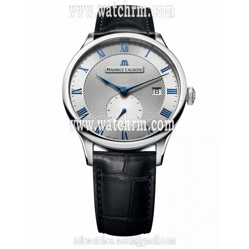Maurice Lacroix Masterpiece Silver Dial Black Alligator Leather Men's Automatic Watch MP6907-SS001-110