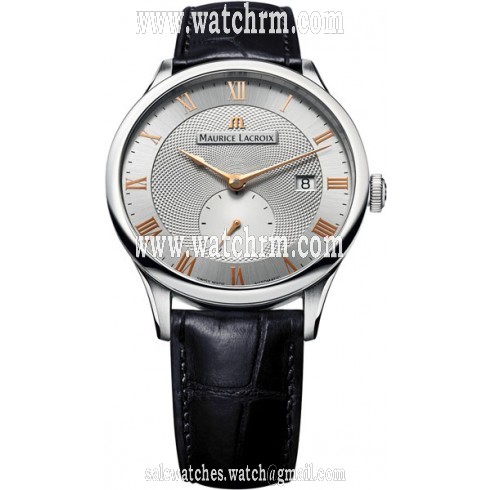 Maurice Lacroix Masterpiece Silver Dial Black Leather Men's Watch MP6907-SS001-111
