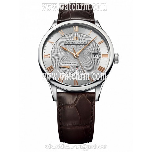 Maurice Lacroix Masterpiece Silver Dial Brown Crocodile Leather Men's Watch MP6807-SS001-111